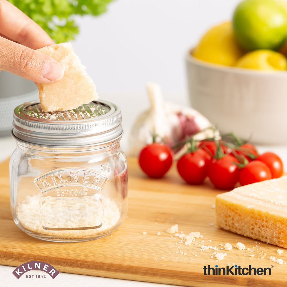 Kilner 250ml Airtight, Leakproof Premium Glass Jar with Stainless Steel Shaker Lid for Spices, Herbs & Sprinkles