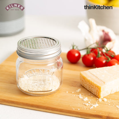 Kilner 250ml Airtight, Leakproof Premium Glass Jar with Stainless Steel Shaker Lid for Spices, Herbs & Sprinkles