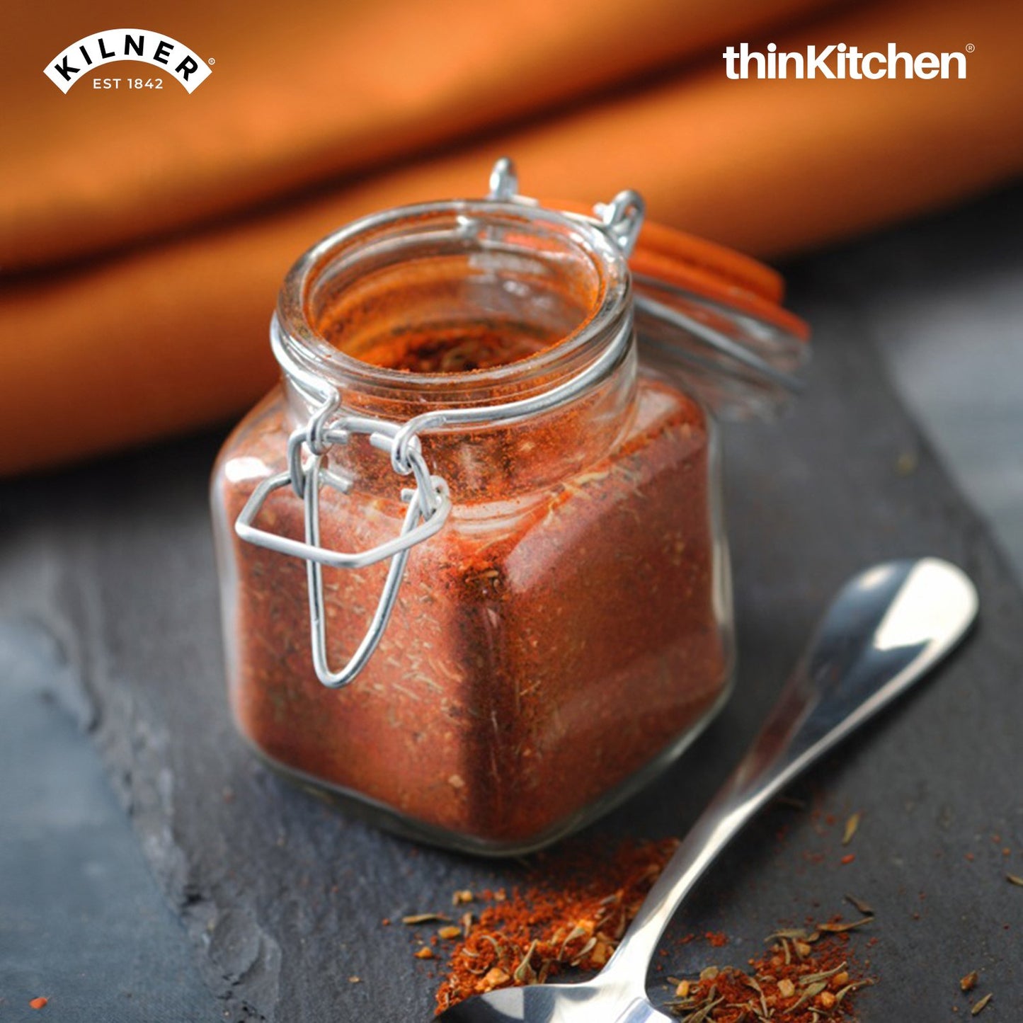 Kilner 70 Ml Clip Top Square Spice Jar