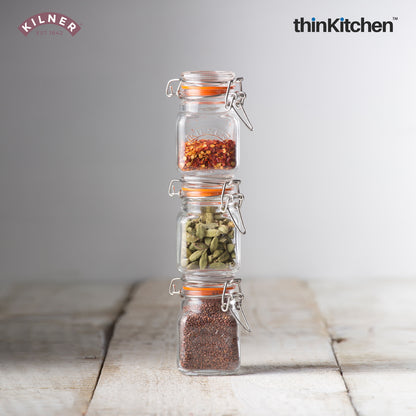 Kilner Clip Top Square Spice Jar, 70 ml