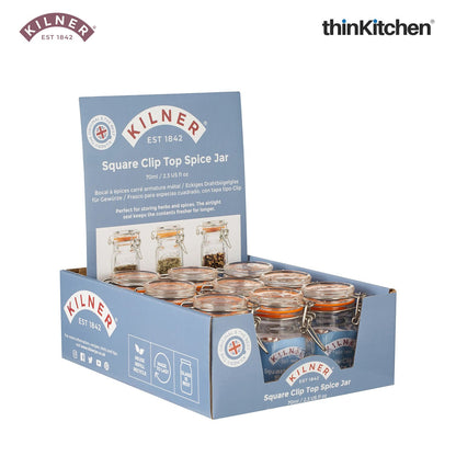 Kilner 70 Ml Clip Top Square Spice Jar