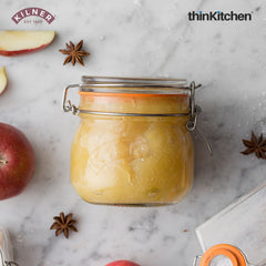 Kilner Premium 500ml Round Airtight Glass Jar with Clip Top Lid for Pickles, Jams, Chutneys, Yougurt