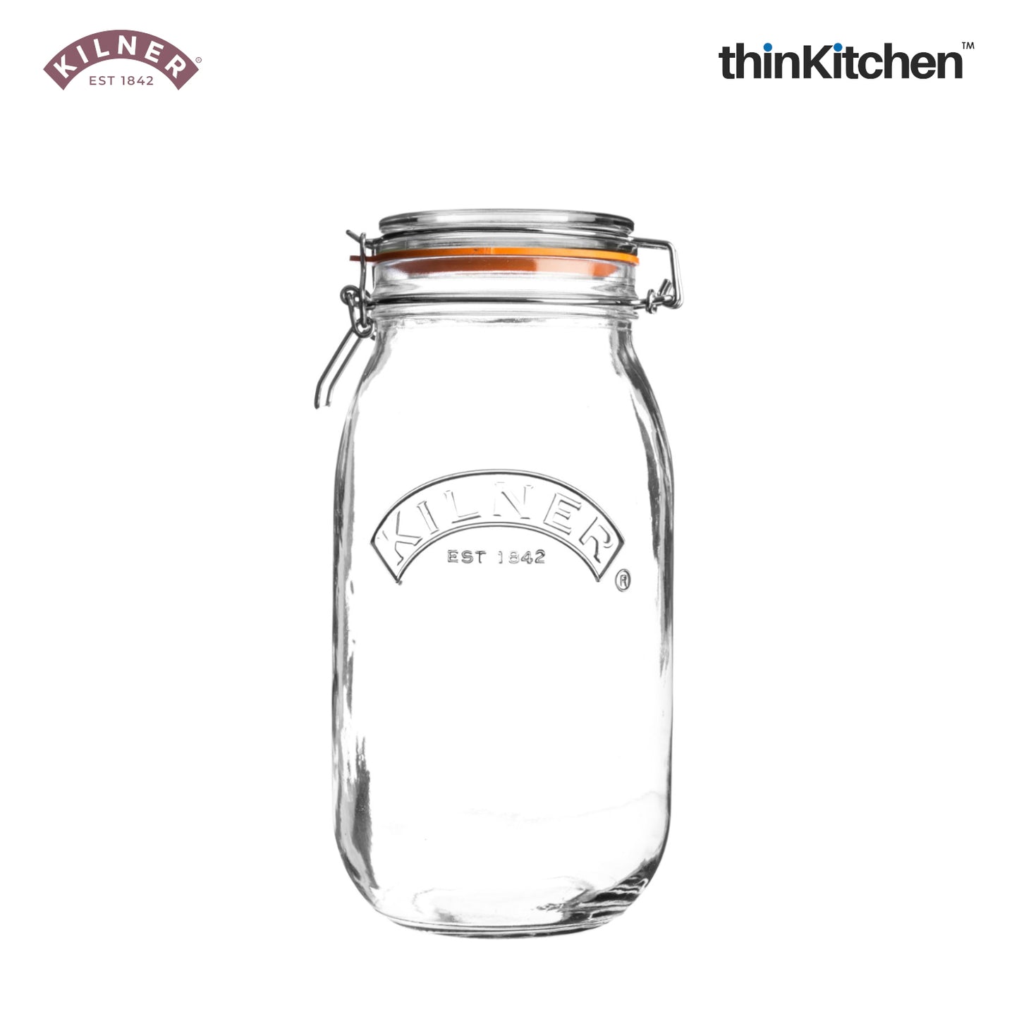 Kilner Clip Top Clear Glass Round Jar 1500 Ml