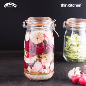 Kilner Clip Top Clear Glass Round Jar, 2000 ml