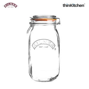 Kilner Clip Top Clear Glass Round Jar, 2000 ml