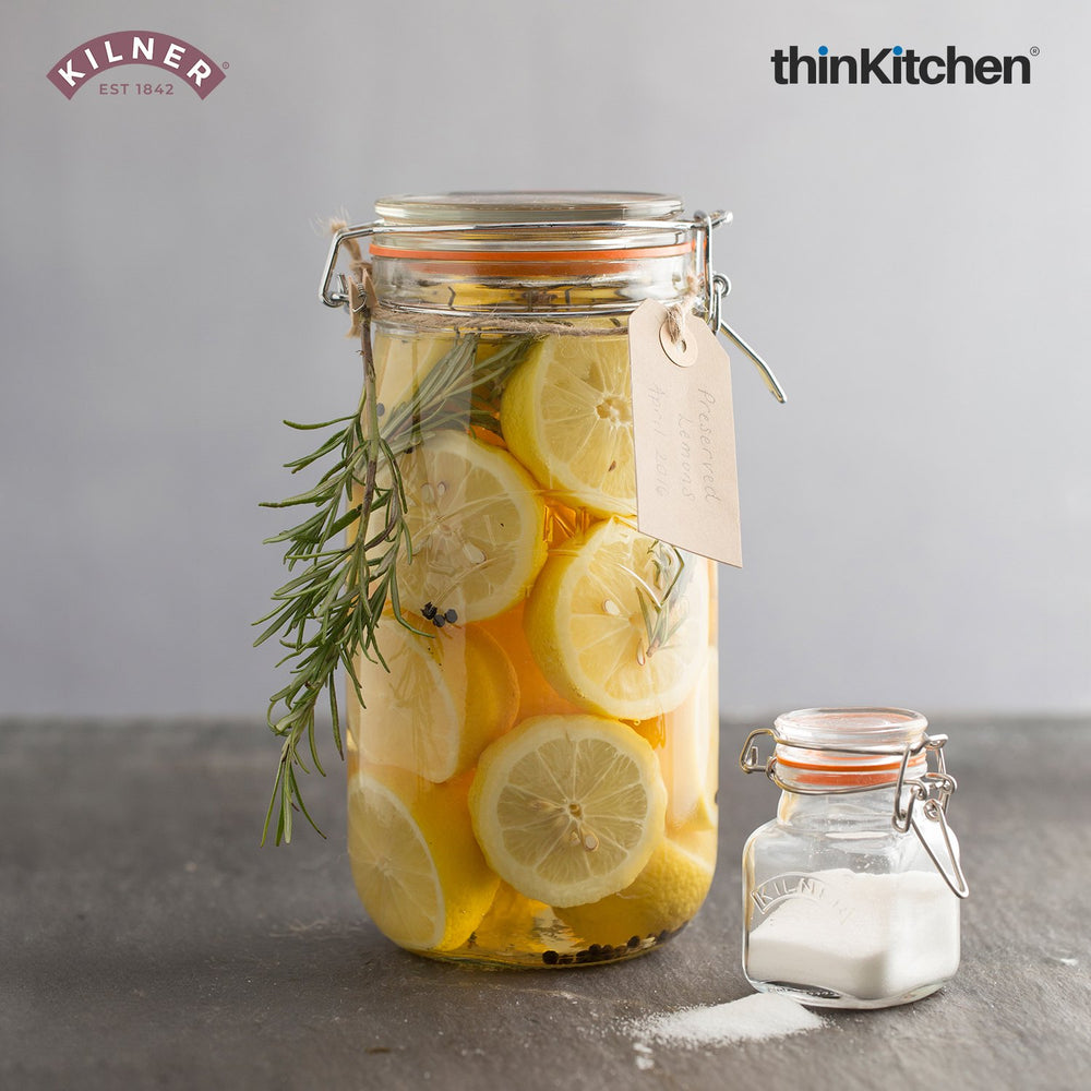 Kilner Premium 3L Round Airtight Glass Jar with Clip Top Lid for Coffee, Tea, Flour, Pulses, Grains, Lentils, Biscuits