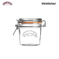 Kilner Premium 350ml Round Airtight Glass Jar with Clip Top Lid for Pickles, Jams, Chutneys, Yougurt