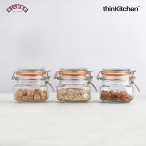 Kilner Clip Top Square Jar, 0.5 Litre