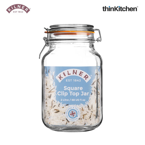 Kilner Square Clip Top Jars 2 Litre