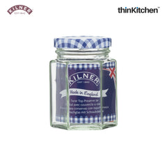 Kilner Premium 110ml Hexagonal Airtight Twist Top Glass Jar for Pickle, Chutneys, Sauces
