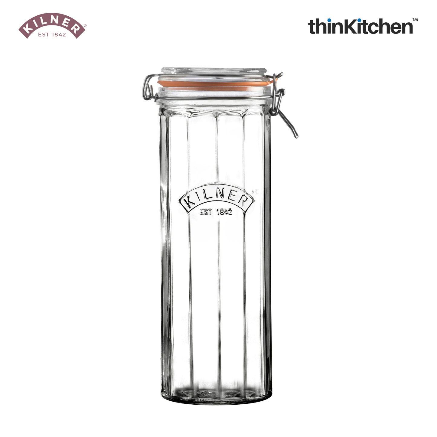 Kilner Facetted Clip Top Jar, 2.2 Litre