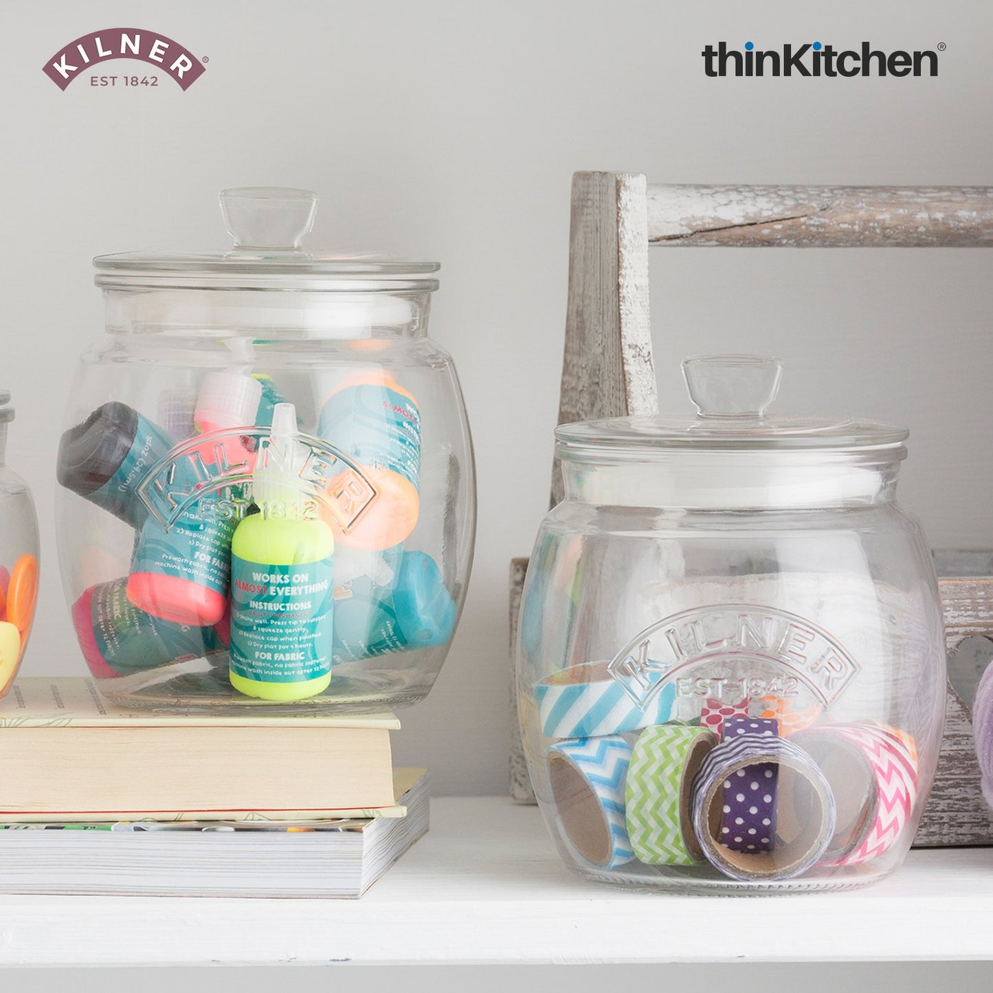 Kilner 2 Litre Universal Clear Glass Storage Jar with Airtight Lid – Stylish Glass Kitchen Storage Jar for Biscuits, Treats & Pantry Essentials – BPA-Free, Reusable & Decorative