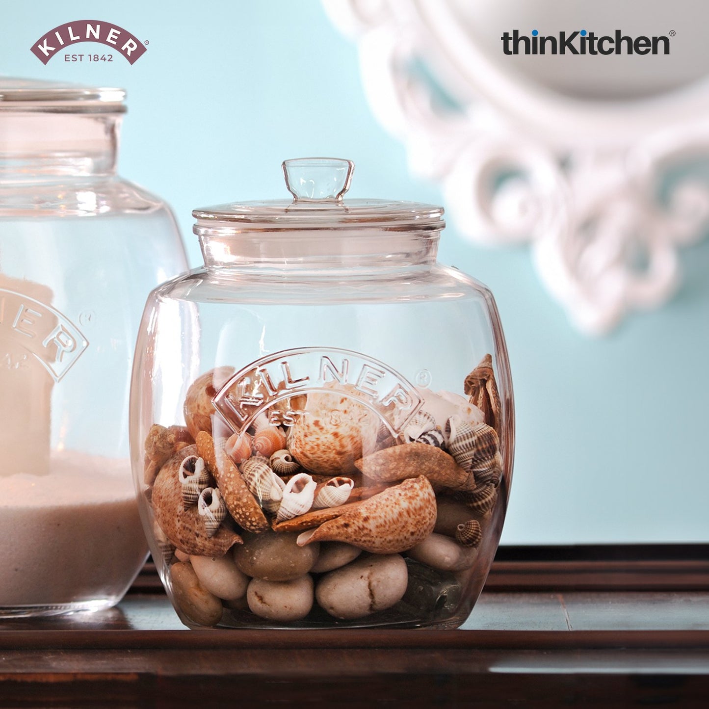 Kilner 2 Litre Universal Clear Glass Storage Jar with Airtight Lid – Stylish Glass Kitchen Storage Jar for Biscuits, Treats & Pantry Essentials – BPA-Free, Reusable & Decorative