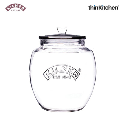 Kilner 2 Litre Universal Clear Glass Storage Jar with Airtight Lid – Stylish Glass Kitchen Storage Jar for Biscuits, Treats & Pantry Essentials – BPA-Free, Reusable & Decorative