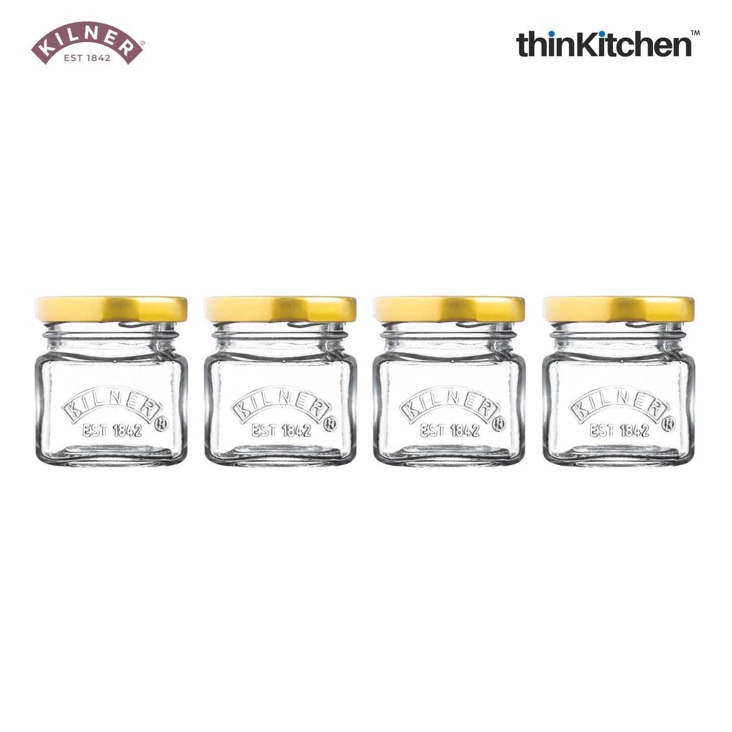 Kilner Mini Twist Top Jars, Set Of 4, 55 ml