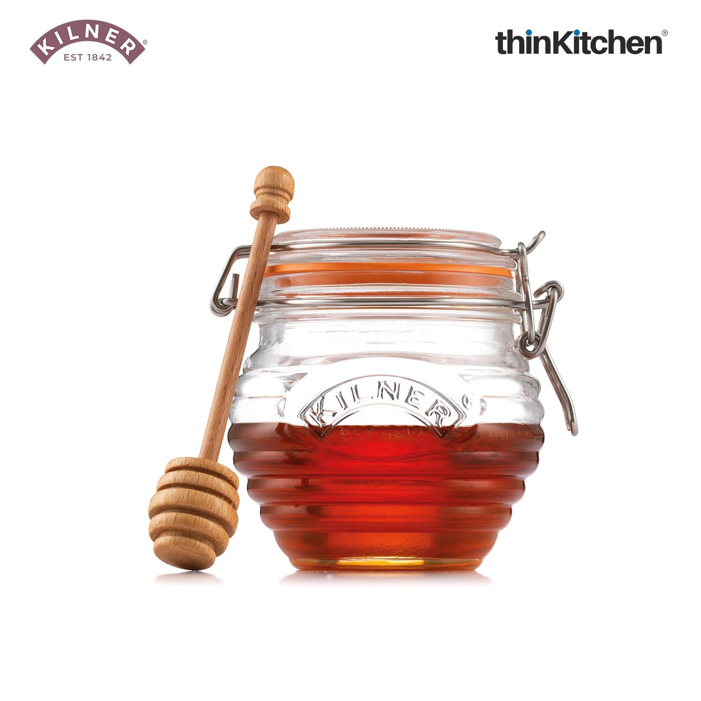 Kilner Honey Pot With Beech Wood Dipper 400ml