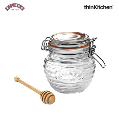 Kilner Honey Pot With Beech Wood Dipper 400ml