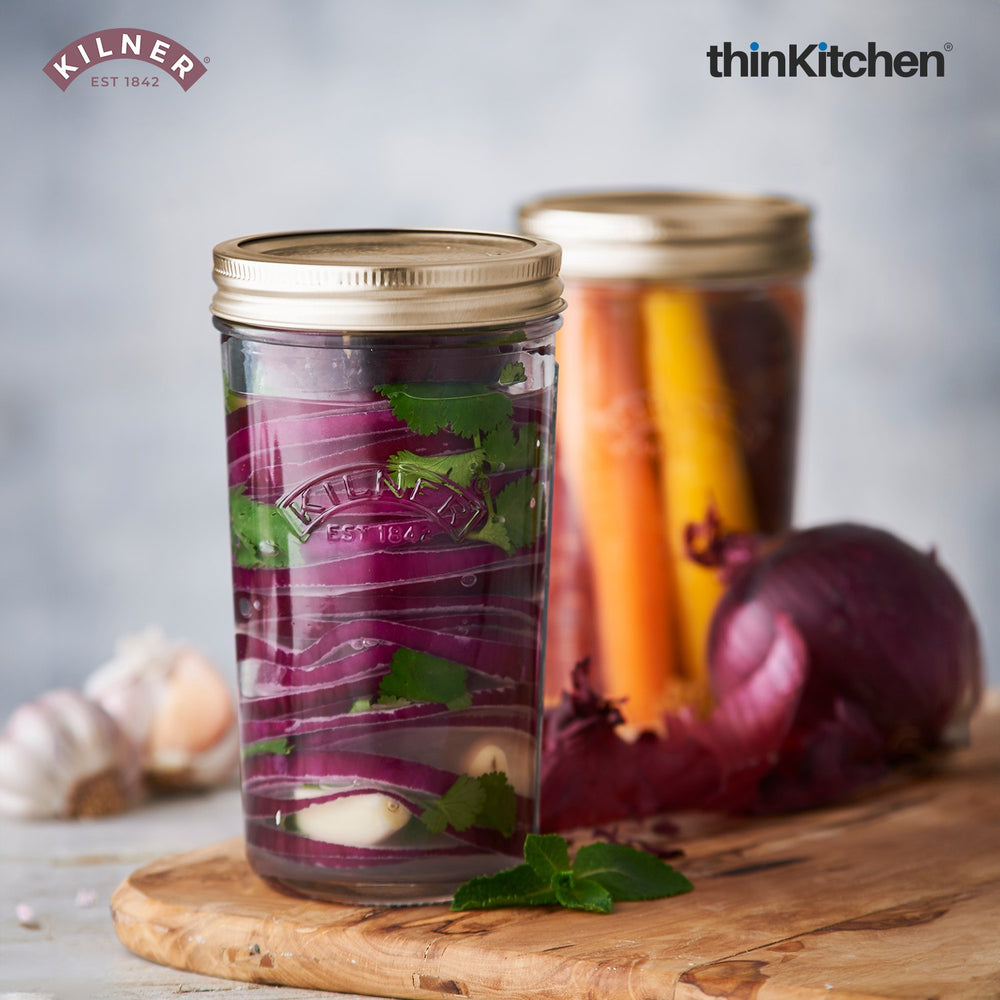 Kilner 500ml Wide Mouth Preserve Airtight Premium Glass Jar for Jams, Pickles, Herbs, Spices