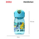 Zoku Teal Dino Flip Straw Bottle, 415ml