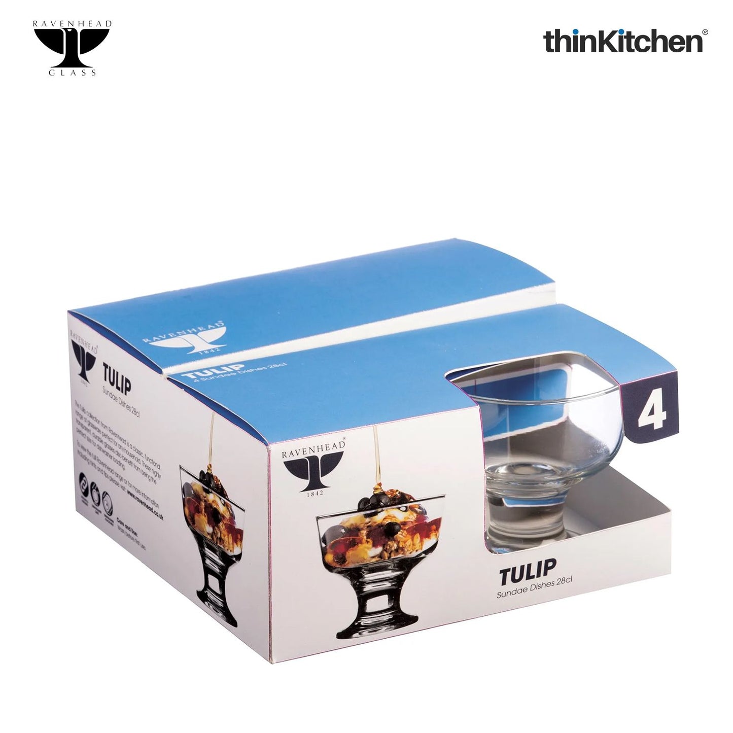 TULIP SET OF 4 SUNDAE DISHES 28CL