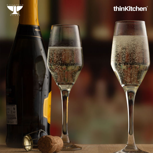 Ravenhead 4-Piece Majestic Champagne Flute Glasses, 210ml each