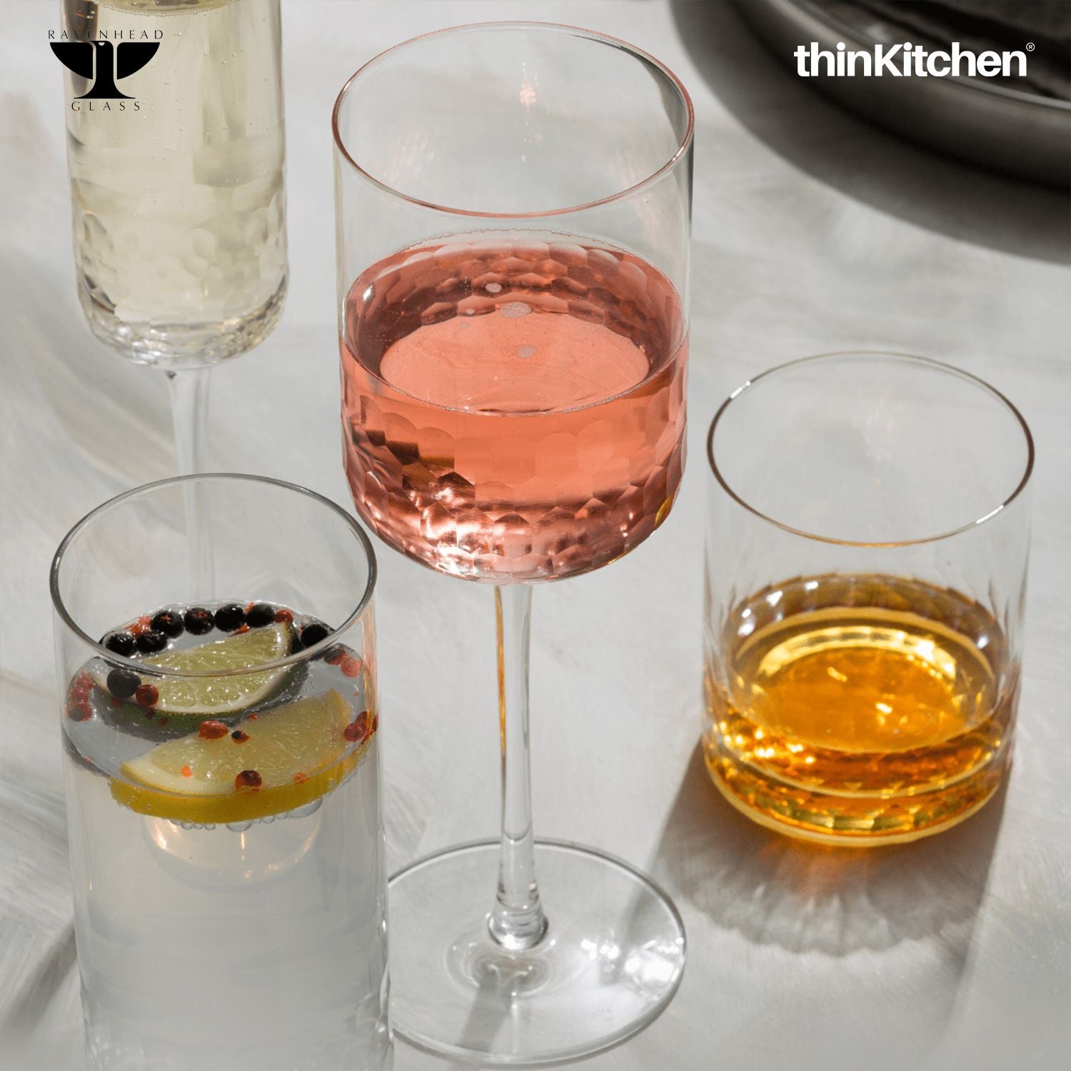 Ravenhead Transparent 2 Piece Pisa Wine Glasses, 420ml each - 1