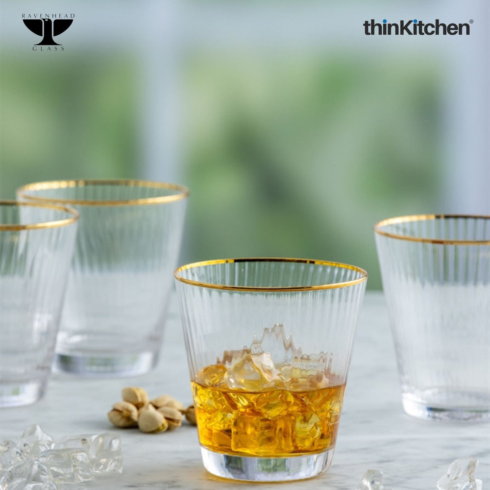 Ravenhead Transparent 2 x 340ml Premium Roma Mixer Glasses for Whisky, Water, Drinks, Home Bar