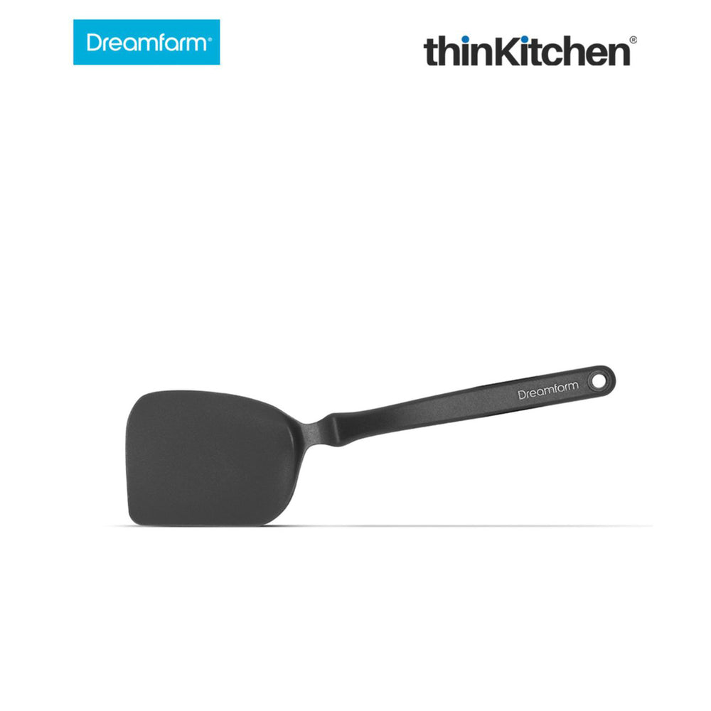 Dreamfarm Flexible Premium Black Mini Spatula for Flipping & Chopping, Heat-Resistant Non-Stick Turner - CHOPULA, 9.7"