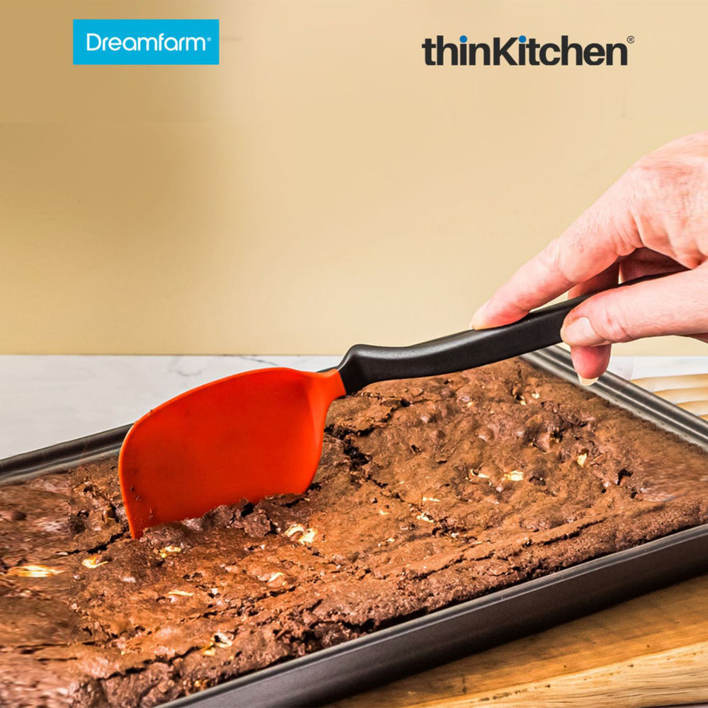 Dreamfarm Flexible Premium Red Spatula for Flipping & Chopping, Heat-Resistant Non-Stick Turner - CHOPULA, 12"