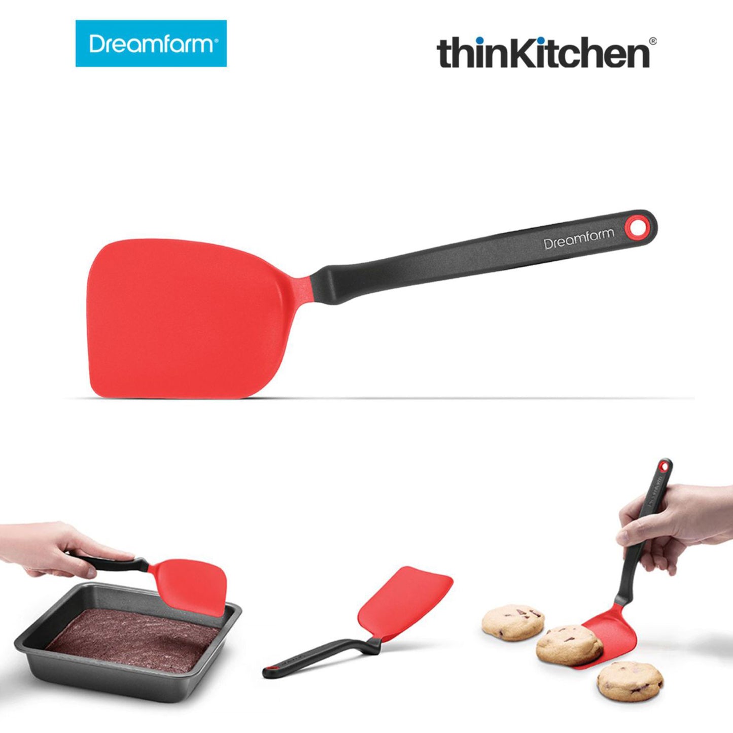 Dreamfarm Chopula Super Flexible Chopping Sit Up Spatula Red