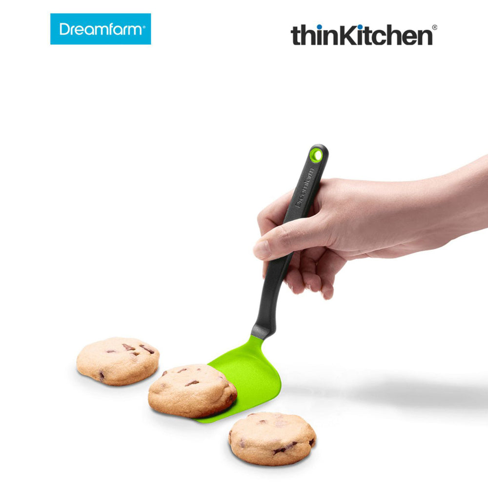 Dreamfarm Flexible Premium Green Spatula for Flipping & Chopping, Heat-Resistant Non-Stick Turner - CHOPULA, 12"