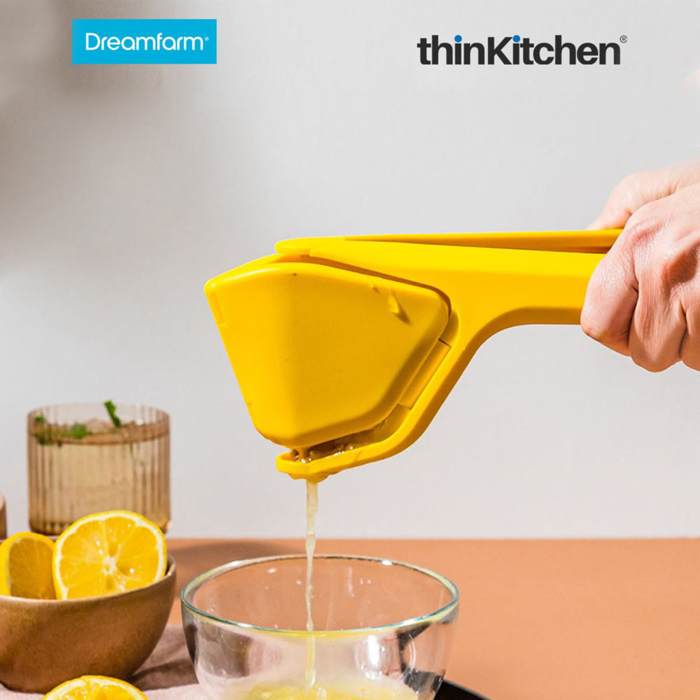 Dreamfarm Lemon Juicer, Premium Citrus Press for Lemons & Oranges, Dishwasher Safe  - FLUICER, Yellow