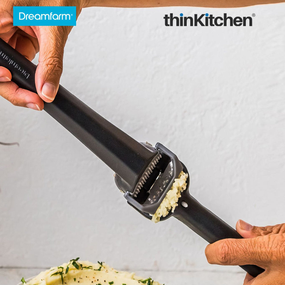 Dreamfarm Manual Garlic Press, Premium Garlic Crusher & Mincer  -Garject Lite, Black