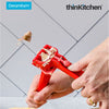Dreamfarm Unpeeled Manual Garlic Press  - Red | Portable Hand Press Garlic Crusher, Mincer