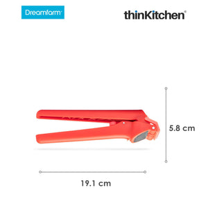 Dreamfarm Garject Lite - Non-Scratch Garlic Press with Ejector, Red