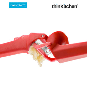 Dreamfarm Garject Lite - Non-Scratch Garlic Press with Ejector, Red