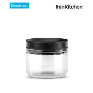 Dreamfarm Ortwo Lite - One-Handed Plastic Pepper Mill with Ceramic Grinder, Black
