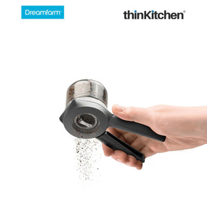 Dreamfarm Ortwo Lite - One-Handed Plastic Pepper Mill with Ceramic Grinder, Black