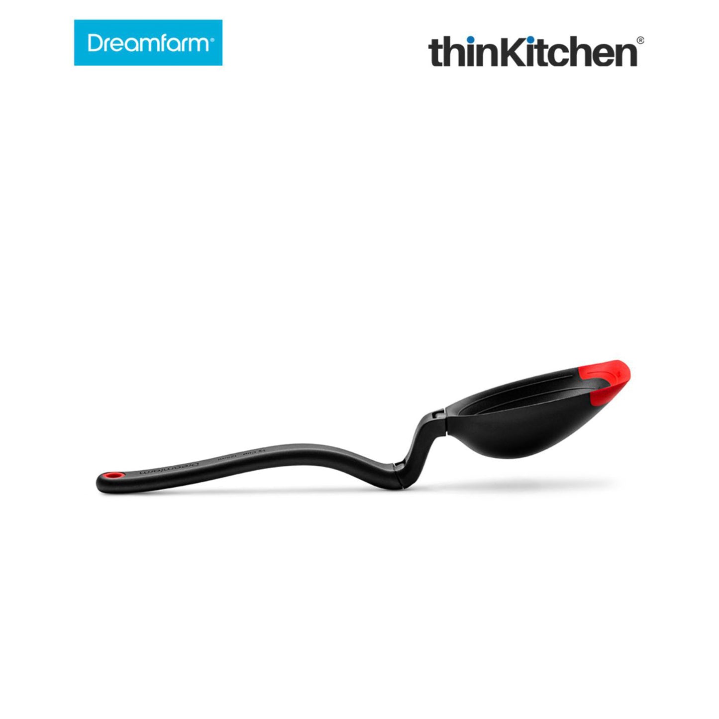 Dreamfarm Spadle Non Stick Cooking Spoon Serving Ladle With Measurements Red