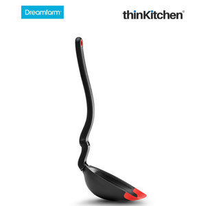 Dreamfarm Spadle - Non-Stick Cooking Spoon & Serving Ladle with Measurements, Red