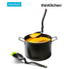 Dreamfarm  Multipurpose Premium Non-Stick Cooking Spoon cum Slotted Ladle for Pasta, Spaghetti -  Holey Spadle, Green, 11.7