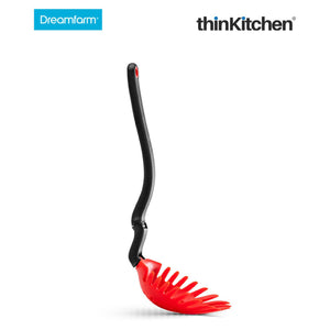 Dreamfarm Holey Spadle - Non-Stick Cooking Spoon & Serving Ladle with Holes, Red