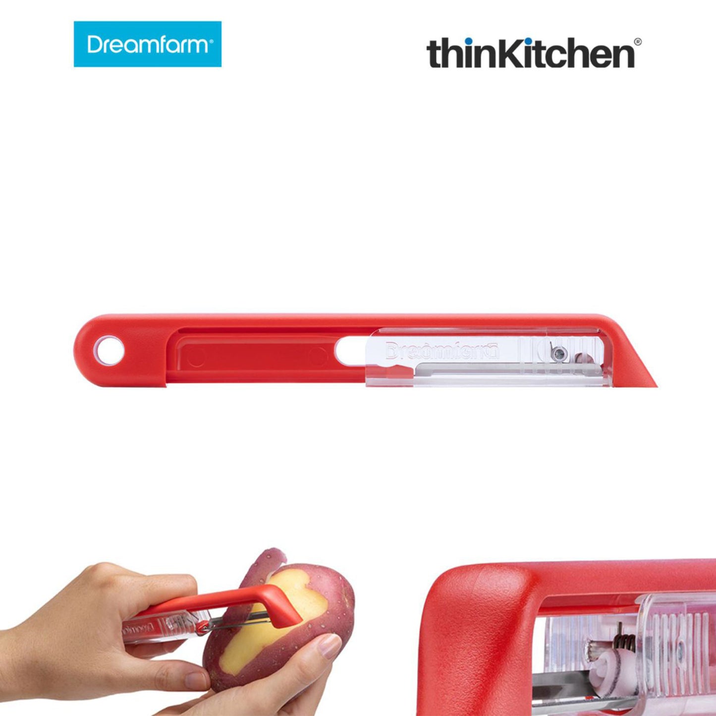 Dreamfarm Sharple Self Sharpening Vegetable Peeler Red