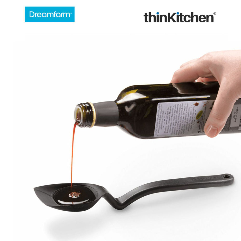 Dreamfarm Multipurpose Premium Sit-Up Silicone Spoon for Scraping, Mixing & Cooking  -SUPOON, Black, 28cms