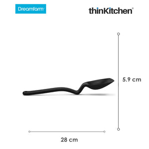 Dreamfarm Supoon - Non-Stick Silicone Sit Up Scraping & Cooking Spoon with Measuring Lines, Black
