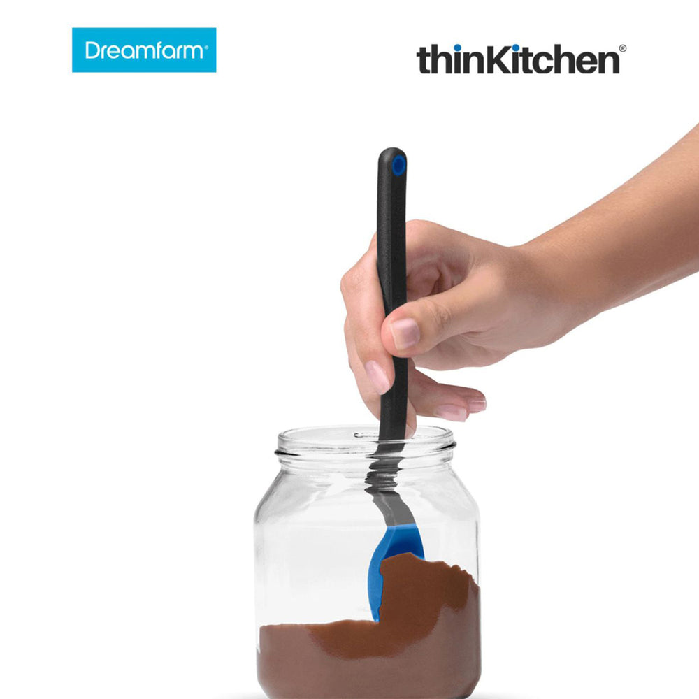 Dreamfarm Multipurpose Premium Sit-Up Silicone Mini Spoon for Scraping, Mixing & Cooking  -SUPOON, Blue, 20cms