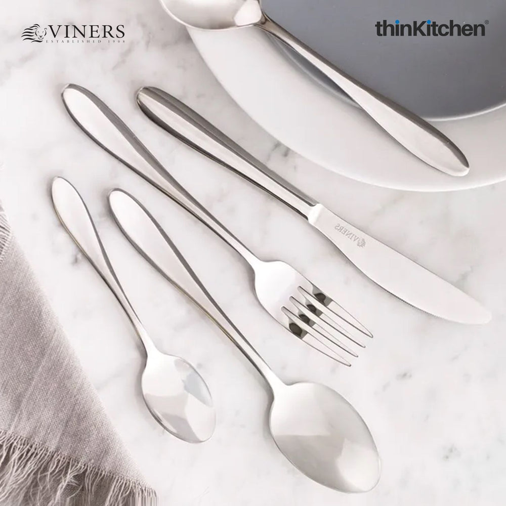 Viners 24-Piece Stainless Steel Silver Cutlery Set
