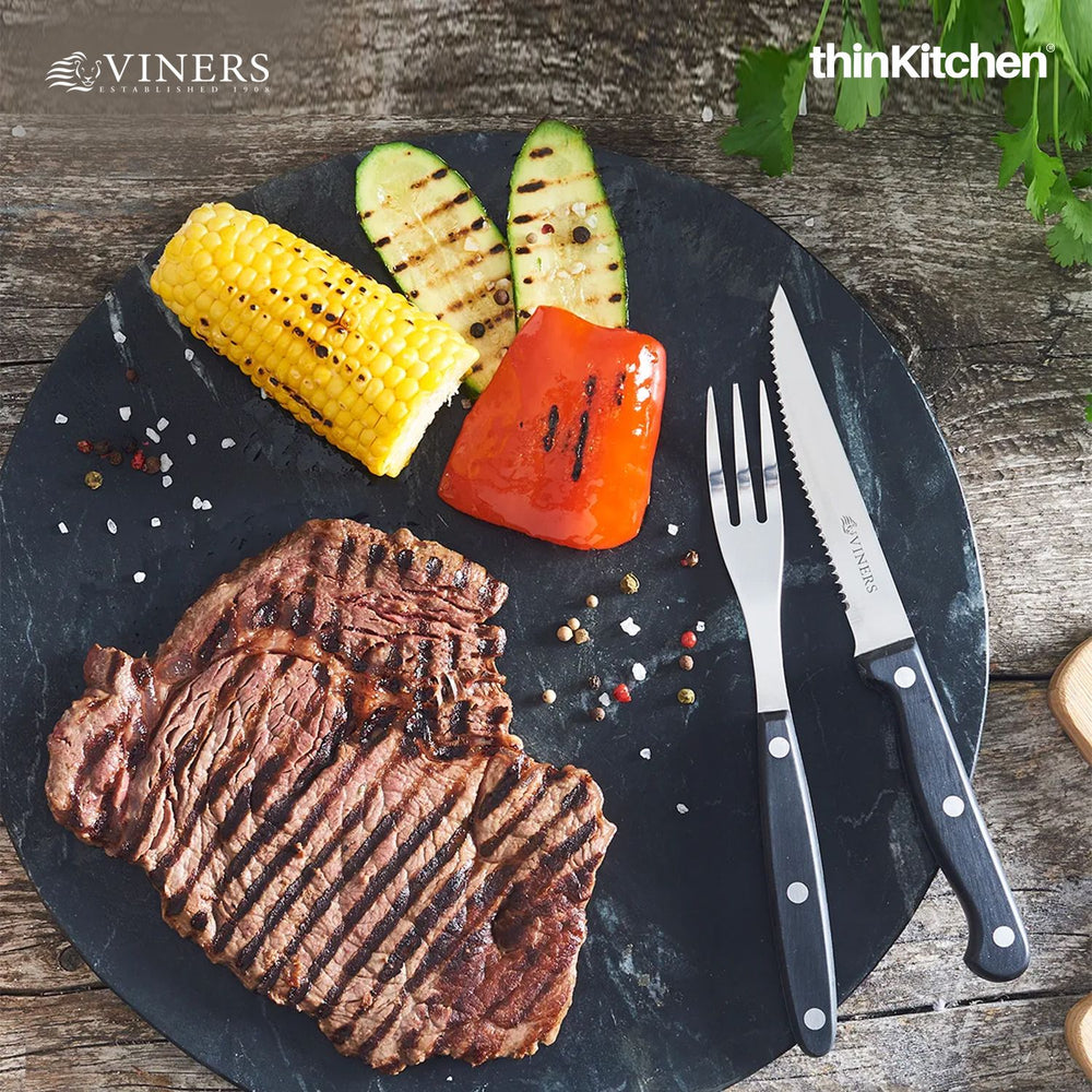 Premium 12-Pcs Stainless Steel Cutlery Knife and Fork Set | Luxury Tableware Set, Crafted in UK for thinKitchen