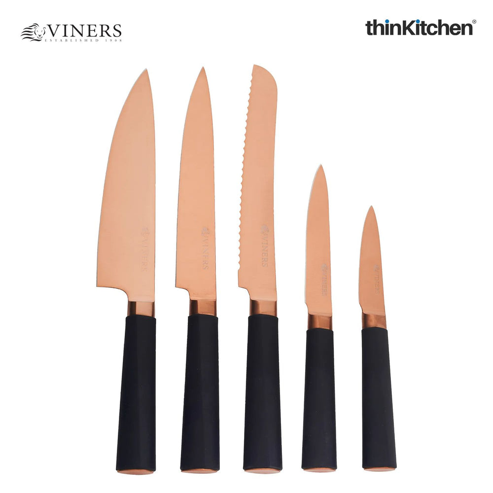 Premium Stainless Steel Kitchen Knife Set of 5 with Magnetic Block in Gift Box | 10-Year Guarantee | Crafted in UK