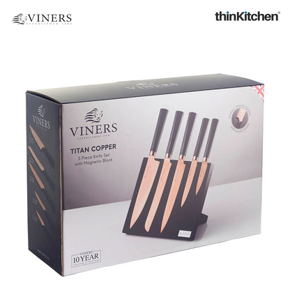 Viners Titan Copper 6 pc Knife Block; Gift Box